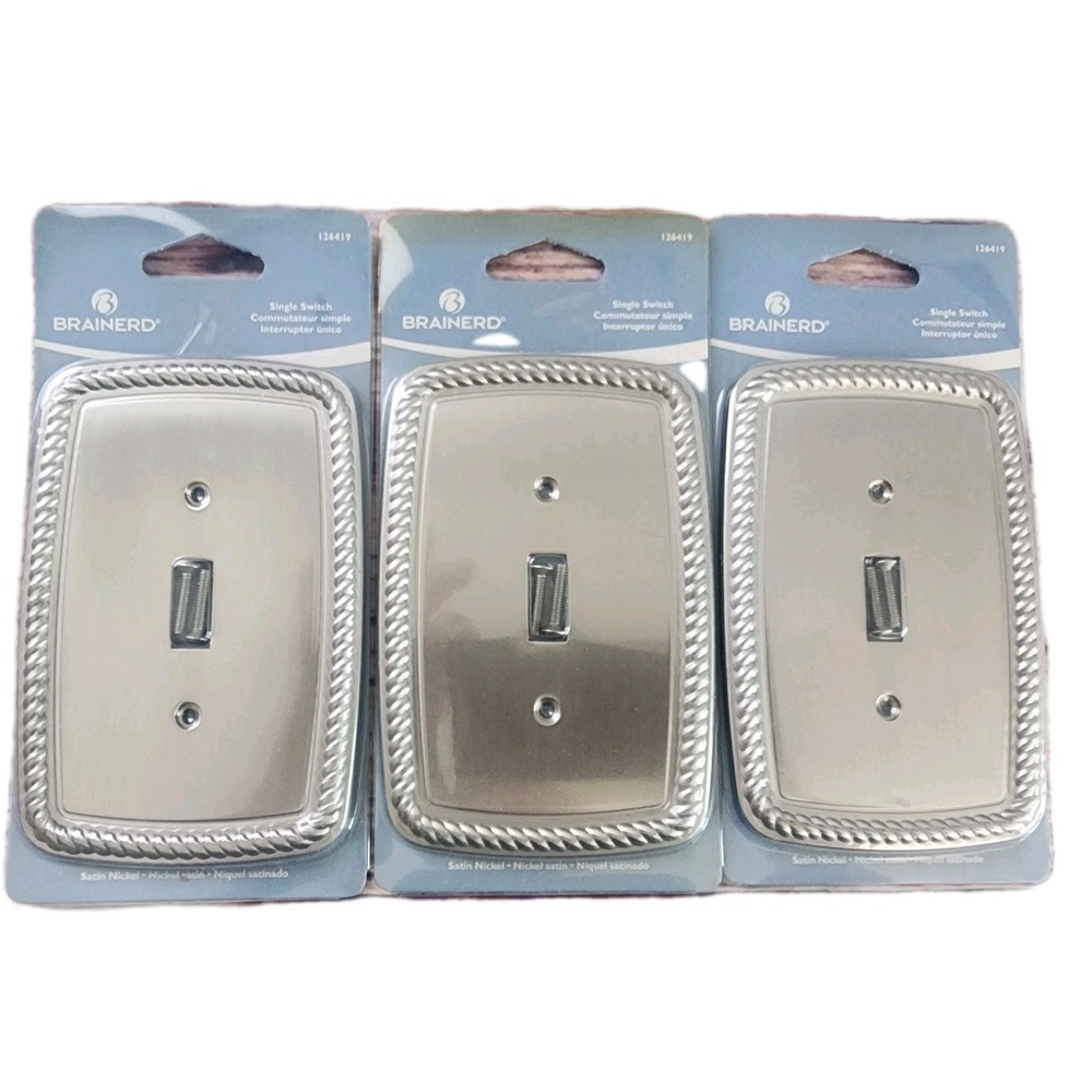 New Brainerd Single Toggle Wall Plate Rope Stainless Steel *LOT OF 3* 126419